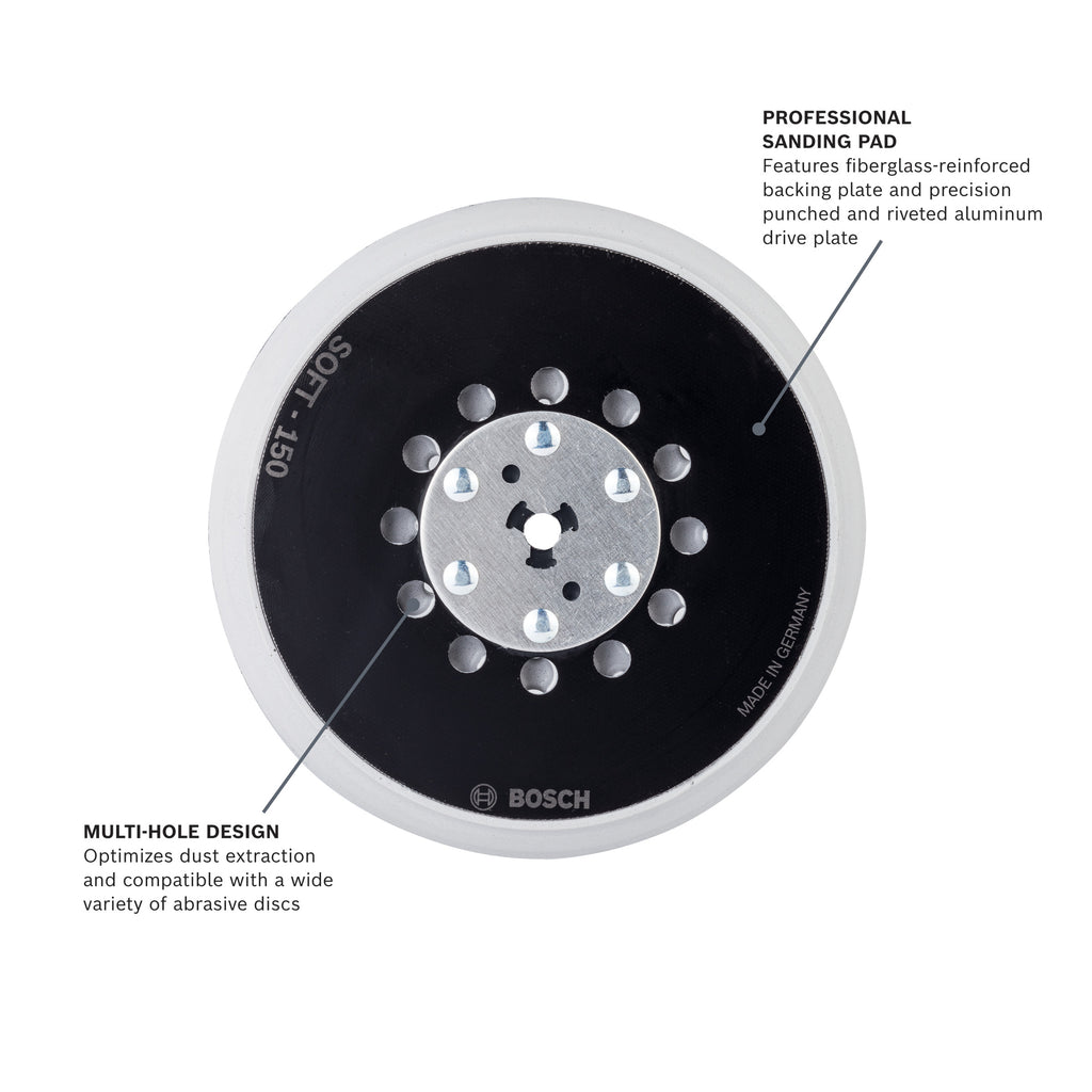 Bosch RSM6044 6 In. Soft Hook-and-Loop Multi-Hole Sanding Pad