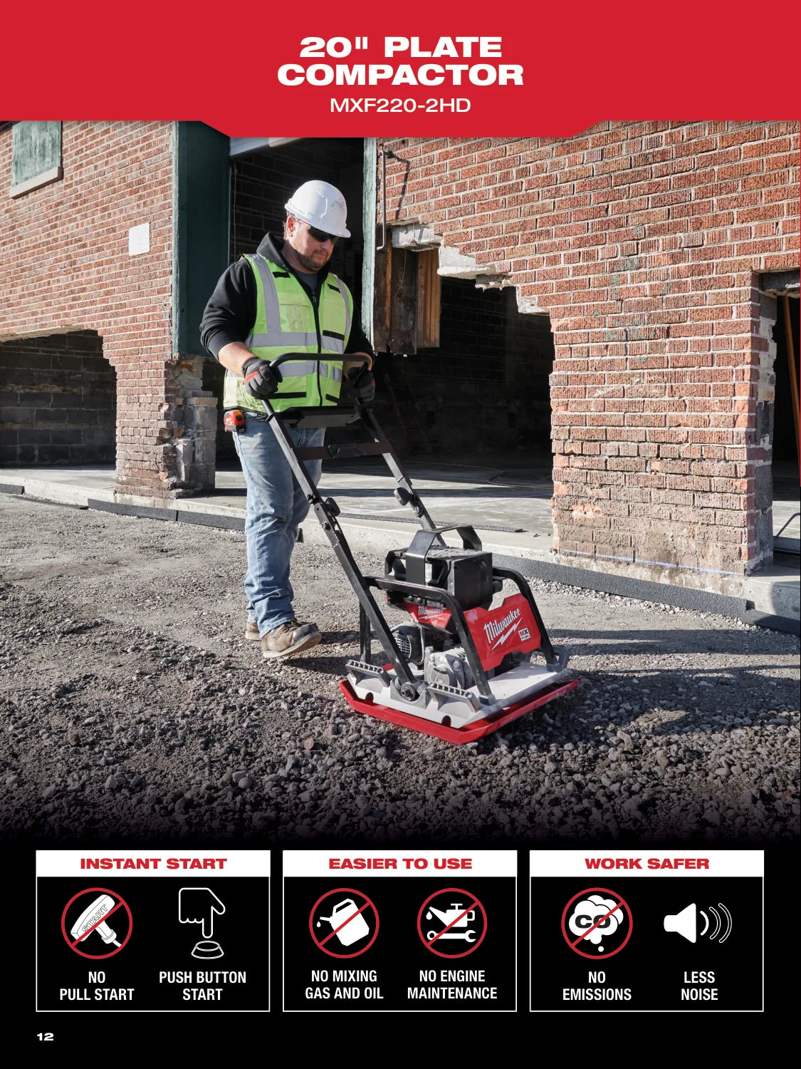 Milwaukee 2026 MX FUEL Concrete Solutions Guide, PDF page 12: Compaction equipment